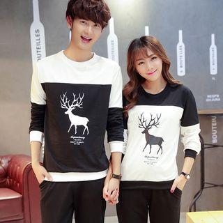 Couple Color Block Sweatshirt