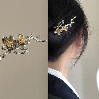 Floral Hair Stick 2852a - Silver - One Size