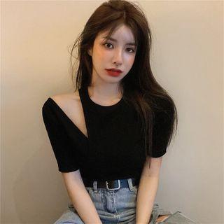Details Patchwork Crop T-shirt