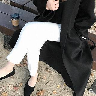 Hidden Band-waist Frayed Slim-fit Pants