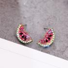 Alloy Faux Crystal Watermelon Earring 1 Pair - Watermelon - Pink - One Size