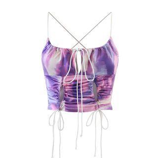 Cross-back Tie-dyed Camisole Top