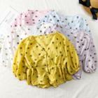 Animal-print Tie-waist V-neck Shirt