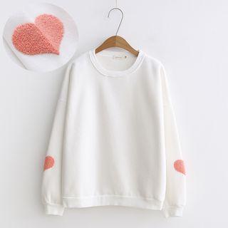 Heart Applique Long-sleeve Sweatshirt