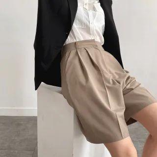 Pintuck Wide-leg Bermuda Shorts