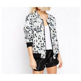 Geometric Print Zip Jacket