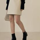 Flat-front Faux-leather Skirt