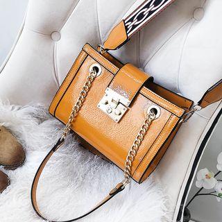 Set Of 2: Faux Leather Handbag + Pouch