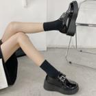 Platform Wedge Heel Patent Loafers