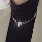 Faux Pearl Alloy Lettering Layered Necklace As Shown In Figure - One Size