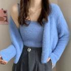 Knit Camisole Top / Cardigan / Strapless Knit Top