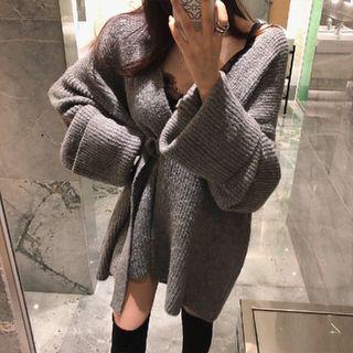 Open-front Cardigan Gray - One Size