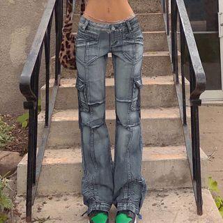 Stitched Straight Jeans