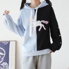 Unicorn Embroidered Color Block Hoodie