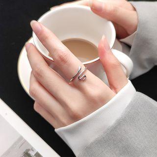 Snake Sterling Silver Open Ring Silver - One Size