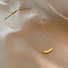 Curve Bar Pendant Alloy Necklace Gold - One Size