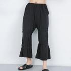 Draped Wide-leg Pants Black - One Size