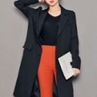 Single-breasted Striped Long Jacket
