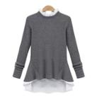 Layered Long-sleeve Knit Top