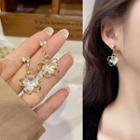 Flower Resin Alloy Dangle Earring 1 Pair - S925 Silver - Gold - One Size