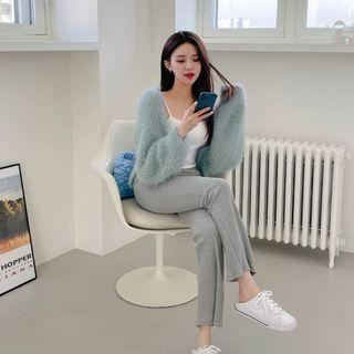 Open-front Fluffy Knit Bolero