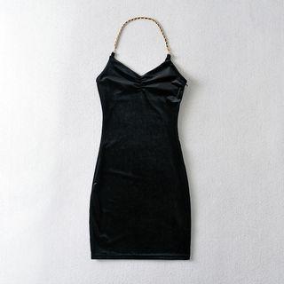 Halter Chain Mini Bodycon Dress