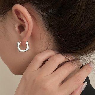 Alloy Square Earring 1 Pair - Ear Ring Buckle - Silver - One Size