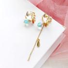 Non-matching Bead & Chain Earring