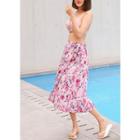 Plus Size - Floral Midi Wrap Skirt