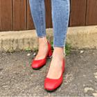 Square-toe Chunky-heel Colored Pumps