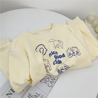 Cartoon Lettering Print Sweatshirt