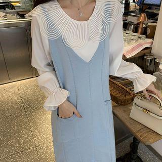 Knit Pinafore Dress / Blouse / Set