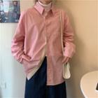 Contrast Trim Shirt Pink - One Size