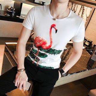 Flamingo-print T-shirt