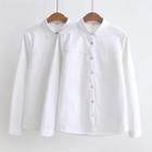 Fleece-lined Panel Plain Shirt