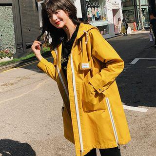 Hooded Zip Trench Coat