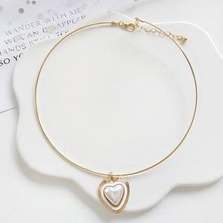 Heart Pendant Necklace 1 Pc - Choker - Heart - One Size