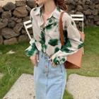 Single-breasted Blazer / Long-sleeve Shirt / Midi Denim Skirt / Set