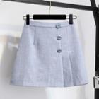 Button Detail A-line Mini Skirt