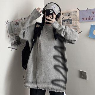 Ripped Sweater Gray - One Size