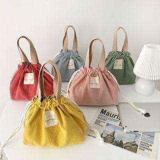 Corduroy Drawstring Lunch Bag