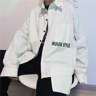 Letter Button-up Shirt