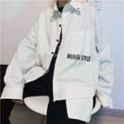 Letter Button-up Shirt