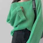 Cuff-sleeve Oversized Sweater