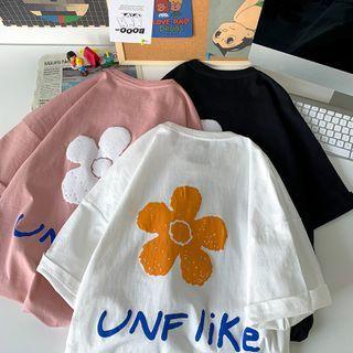 Flower Print Oversize Tee