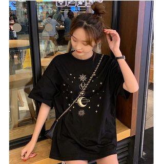 Wide Short-sleeve T Shirt Semi Sleeve Top