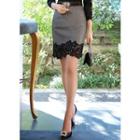 Lace-hem H-line Miniskirt