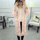 Patterned Hooded Long Cardigan
