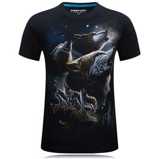 Short-sleeve Lion Printed T-shirt