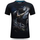 Short-sleeve Lion Printed T-shirt